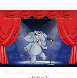 Circus Clipart of a Cute Talking Elephant on Stage by ...