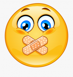 Bandaid Mouth Emoji 202 Decal - Can T Talk Clipart #3096867 ...