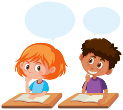 Students talking in the classroom illustration » Clipart Station
