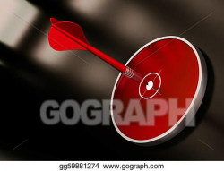Clip Art - Target shooting with a red dart hitting the ...