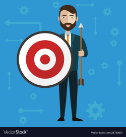 Target businessman strategy concept flat modern