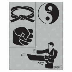 Stencil1 Martial Art Multipack 4ct - Stencil 8.5\