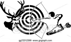 Stock Illustration - Hunting for deer, archer and target ...