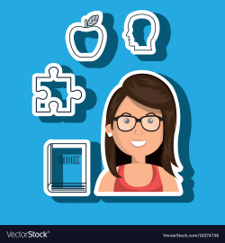Woman target student icon