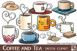 COFFEE AND TEA - Digital Clipart ~ Illustrations ~ Creative ...