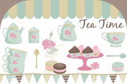Tea party clipart, Tea party graphics