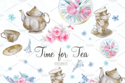 Time for Tea Clip Art ~ Illustrations ~ Creative Market