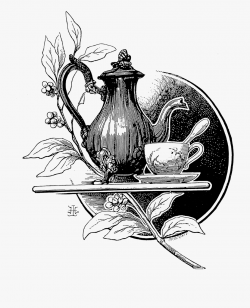 2622 Tea Time Victorian Era Free Vintage Clip Art - Tea Line ...