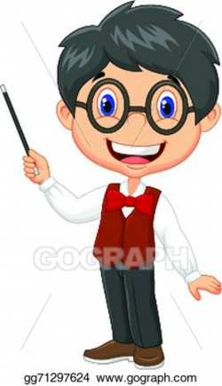 Vector Art - Cartoon boy teaching . Clipart Drawing gg71297624 - GoGraph