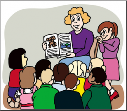 Clip Art: Teacher Reading to Class Color I abcteach.com | abcteach