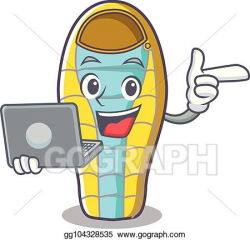 Vector Illustration - With laptop sleeping bad character ...