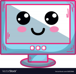 Kawaii cute happy computer technology