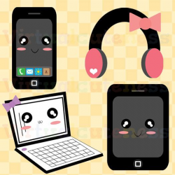 Technology Clip Art - Phone Clipart, Laptop, Headphones ...