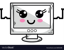 Line kawaii cute happy computer technology