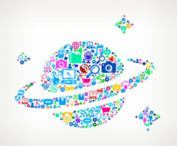 Planet Modern Technology royalty free vector art Pattern ...