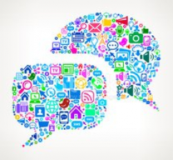 Chat Bubbles on Modern Technology & Communication Interface ...