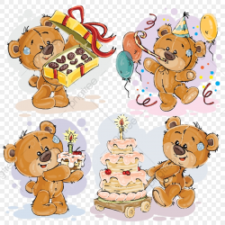 Clip Art Illustrations Of Teddy Bear Wishes You A Happy Birthday ...
