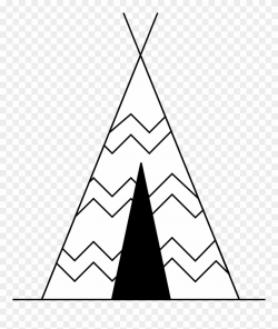 Artfavor Teepee Black White Line Art 555px - Teepee Black ...