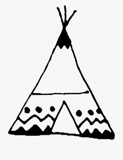 Tipi Drawing Tribal - Teepee Clipart Black And White ...