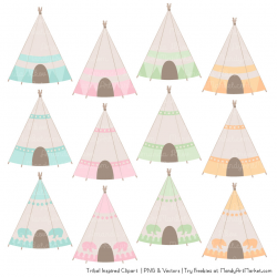 Pastel Tribal Clipart