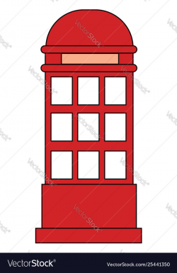 Clipart red phone booth set isolated on