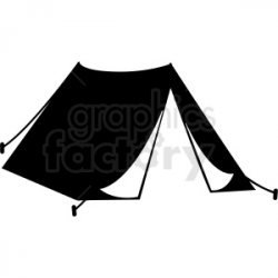 black and white tent vector clipart . Royalty-free clipart # 409595