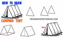 How to Draw Tents - Easy Step by Step Drawing Tutorial for ...
