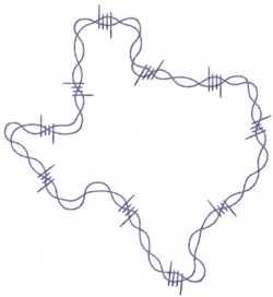 Barbed wire Texas outline Embroidery Design