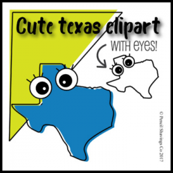 Cute Texas Clipart with Eyes!