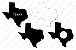 Texas map SVG files for Silhouette Cameo and Cricut.