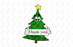 Holiday Thank You Christmas Tree clipart free image