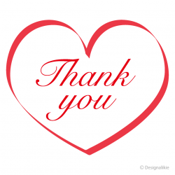 Free Red Ribbon Heart Thank You Clipart Image｜Illustoon