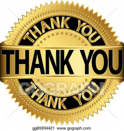 EPS Illustration - Thank you golden label, vector illu. Vector ...