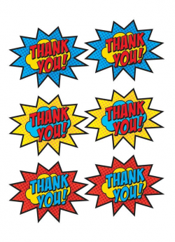 Superhero Thank You Stickers (PC) INSTANT DOWNLOAD | Festa Italia ...