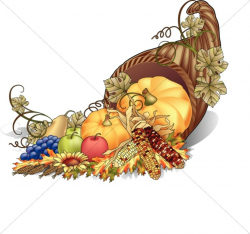 Cornucopia Color Clipart | Thanksgiving Clipart
