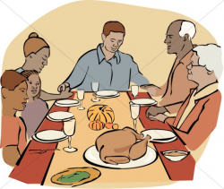 African American Family at Thanksgiving | Thanksgiving Clipart