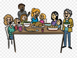 Large Size Of Thanksgiving - Big Family Dinner Cartoon Clipart ...
