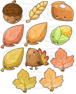 Kawaii Thanksgiving Clipart ~ Illustrations ~ Creative Market