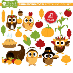 Thanksgiving clipart, Fall owls clip art, Cute thanksgiving owls ...