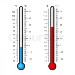 Celsius and Fahrenheit Thermometers ... | Stock vector ...
