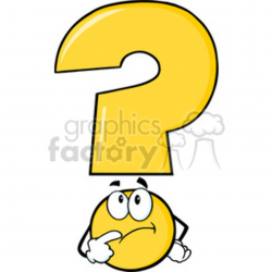 6266 Royalty Free Clip Art Yellow Question Mark Cartoon Character Thinking  clipart. Royalty-free clipart # 389353