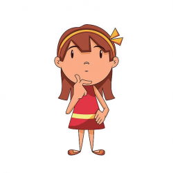 Child thinking girl thinking clipart pencil and in color ...