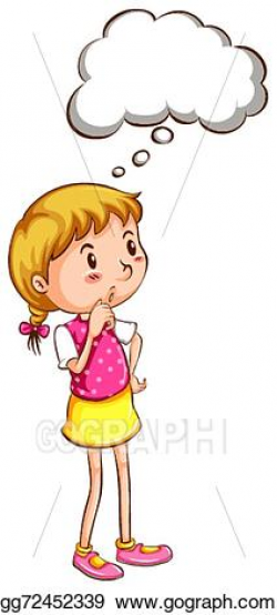Vector Stock - A simple coloured sketch of a girl thinking ...