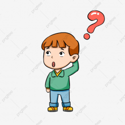 Hand Drawn Cartoon Boy Question Mark Free Illustration ...