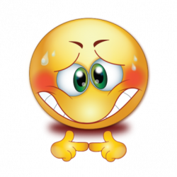 Shy Red Sweating Face With Touching Fingers Emoji