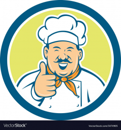 Chef Cook Happy Thumbs Up Circle Retro
