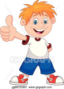 Clip Art Vector - Cartoon boy giving you thumbs up. Stock EPS ...