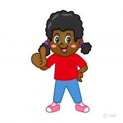 Thumbs Up Girl Clipart Free Picture｜Illustoon