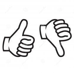 Thumbs up down gesture clip art silhouette black image illustration ...