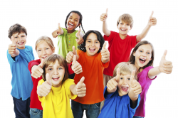 Group of kids with thumbs up. - Silicon Valley Homes